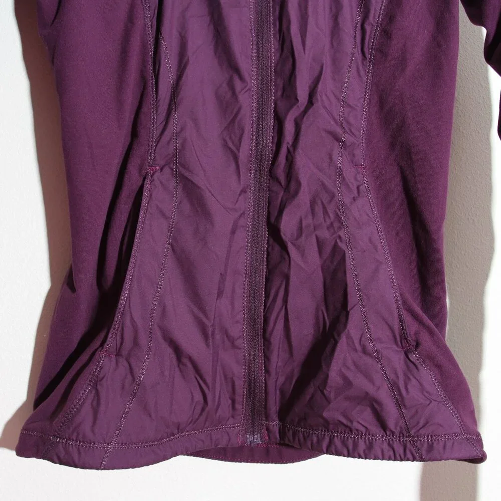 Lululemon Rush Hour Jacket Darkest Magenta Purple Full Zip Glyde Rulu Size 2